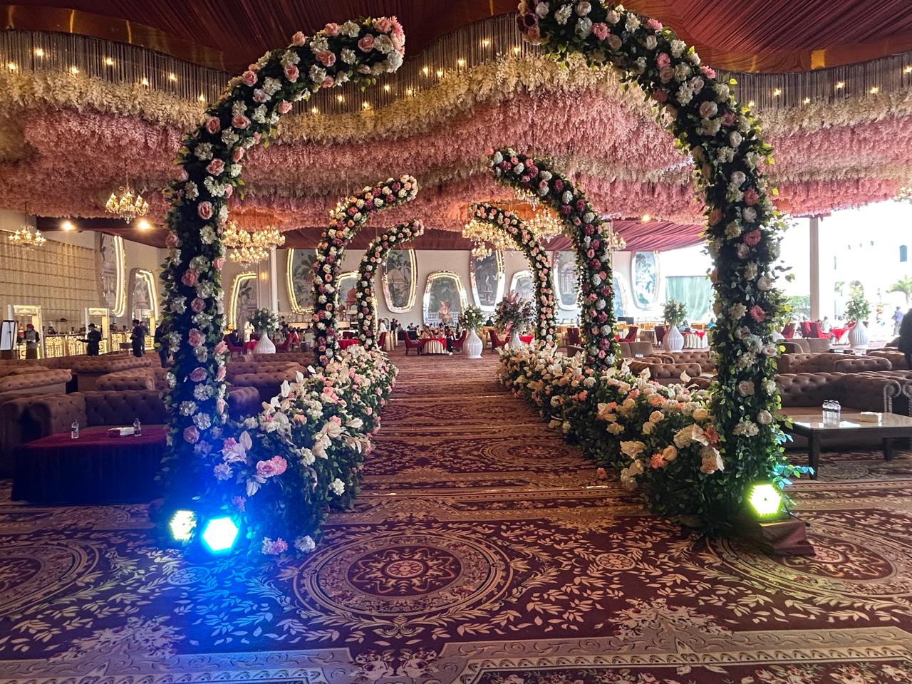 Floral arch walkway